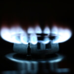 gas grill brennend